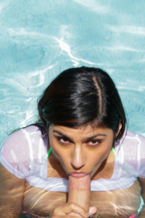 Gorgeous Babe Mia Khalifa Sucks Cock And Gets A Passionate Fuck By The Pool Mia Khalifa In